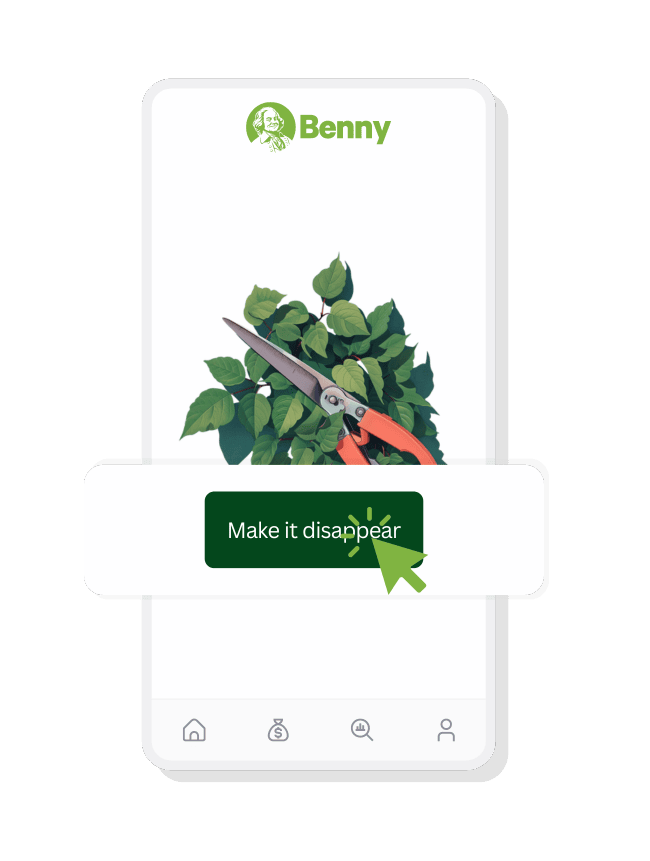 a phone screen displaying cutting off poison ivy